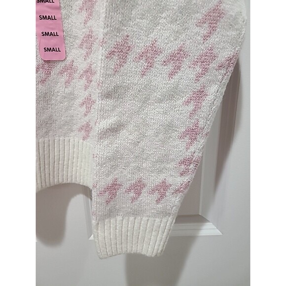 NWT 525 Super Soft Crewneck Pullover Ivory Pink Lurex Fair isle Sweater Sz S - Picture 6 of 11